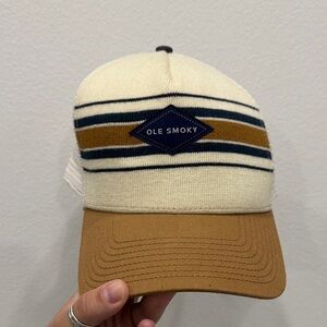 Striped Trucker Hat with Logo